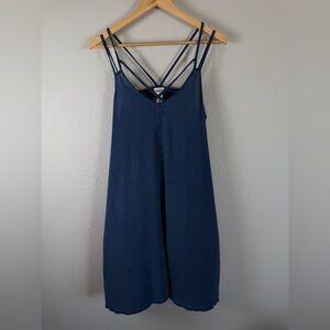 Daytrip for Buckle Strappy Blue Sunwashed Boho Sleeveless Mini Dress Large NWT